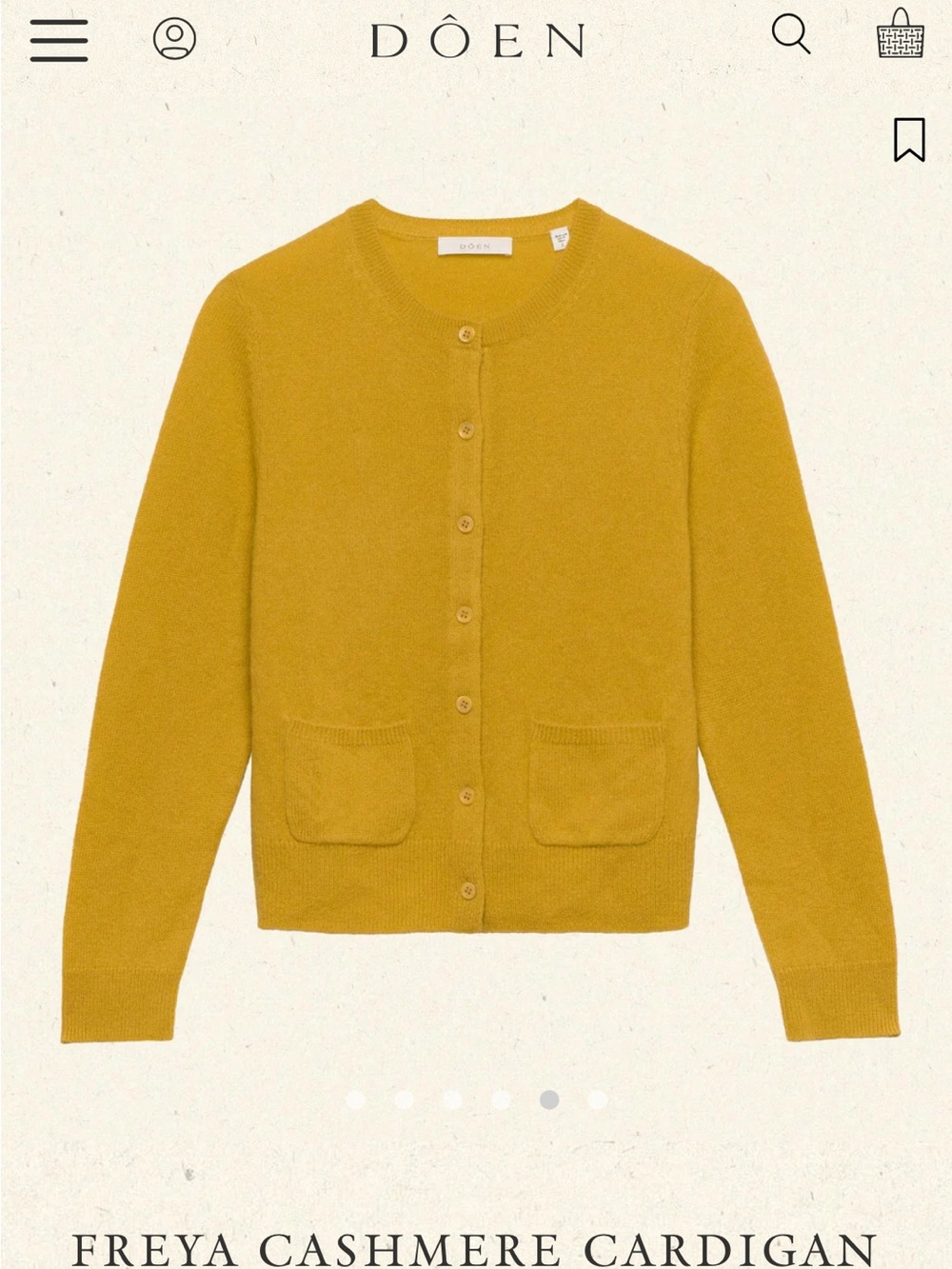 Doen Freya Cardigan in Citrine - New With Tags